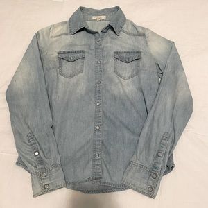 Casual Long Sleeve Button Down Denim Shirt